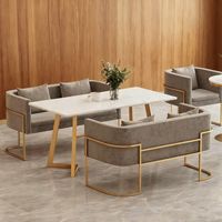 Ensemble de table à manger rectangulaire minimaliste moderne pour petites maisons, meubles de salle à manger, table à manger en marbre
