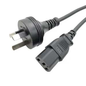 250V 10A 3 Prong Australia Plug to IEC C13 Plug 3 Prong AC Power Cord SAA Power Cords & Extension Cords