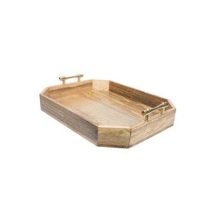 Bandeja Redonda de Madera de Alta Calidad con Asas Metálicas para Hoteles y Restaurantes, Bandeja para Servir Pizza Hecha a Mano, Calidad Premium - Product Image 5