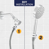 Tuyau de douche flexible en acier inoxydable 304 Metalique 260001, poli miroir, universel G1/2, 1,8 m, facile à installer