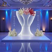 JINDA - Vente en gros - Arche de mariage personnalisable avec éclairage - Panneau de toile de fond en PVC 3D blanc avec éclairage LED