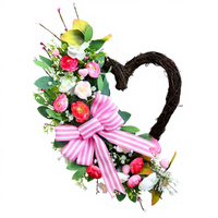 Guirlande en plastique en forme de cœur pour la Saint-Valentin et les mariages, fleurs artificielles de haute qualité faites à la main, décoration d'intérieur, ornement suspendu