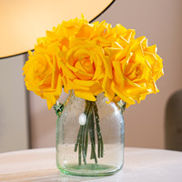 Bouquet de roses artificielles faites à la main, toucher réel, hydratant, 5 tiges, design moderne pour mariage, fête des mères, décoration intérieure