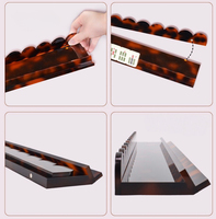 En stock : Règle de Mahjong américaine en acrylique magnétique blanc motif écaille de tortue, 17,5 pouces ; Support de Mahjong 20 pouces