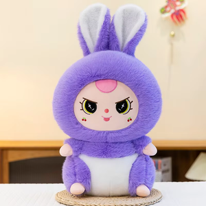 ของเล่นตุ๊กตากระต่ายน่ารักสีม่วงสีชมพูสำหรับทั้งชายและหญิงวัสดุโพลีเอสเตอร์สูงผ้าโพลีเอสเตอร์ผ้าพีพีสำหรับเด็กผู้ชายเด็กผู้หญิง - Product Image 4