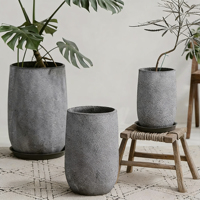 Pots de fleurs modernes en fibre de verre, profonds, grand diamètre, sur pied, pour extérieur, maison et jardin
