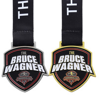 Médaille de récompense en alliage de zinc moulé sous pression, plaquée or et argent, avec émail et ruban, pour les récompenses d'équipe de football 3D