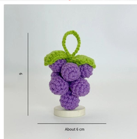 Porte-clés tricoté à la main en forme de grappe de raisin, accessoire de sac en alliage, petit cadeau