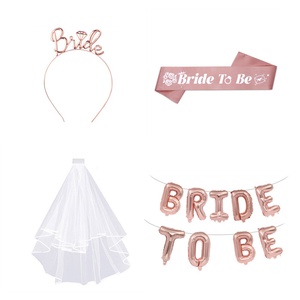 Accessori per Festa Nuziale: Fascia 'Bride to Be', Cerchietto da Sposa, Velo Nuziale, Palloncino in Alluminio, Bomboniere per Matrimonio - Product Image 2