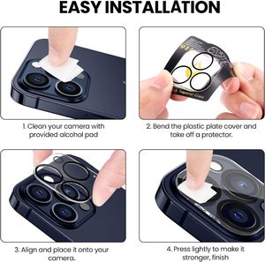 Cao Trong Suốt Chống-Xước Đầy Đủ Bìa Tempered Glass Điện Thoại Máy Ảnh Ống Kính Phim Cho Iphone 14 15 16 Pro Max Bảo Vệ Ống Kính Máy Ảnh - Product Image 6