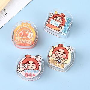 Clips en acrylique personnalisés, mignons, style dessin animé et anime, en PP, pour sublimation, breloques kawaii, papeterie, clips pour notes autocollantes - Product Image 2