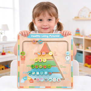 Wooden Healthy Life <strong>Pyramid</strong> Set Toys for Children Other <strong>Puzzle</strong> Education Toys - Product Image 2