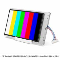 Module d'écran LCD TFT IPS TMK 7 pouces 1024x600 avec rétroéclairage LED, luminosité élevée 500 nits, interface LVDS 50 broches, écran standard industriel