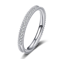 BAOXING Bague de fiançailles classique pour femme en argent sterling 925 avec moissanite couleur D, bijoux de mariage