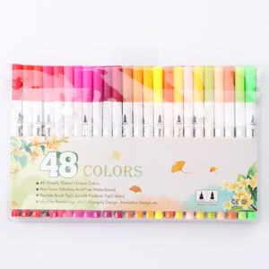 Vendita calda doppia punta acquerello penna Set 100 colori per adulti libri da colorare Manga calligrafia lettere a mano-pennarelli arte - Product Image 4