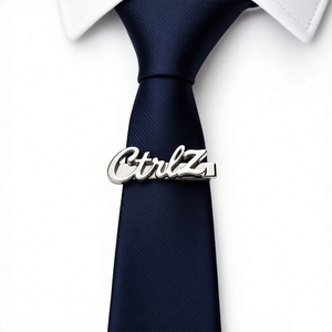Wholesale Custom Engraved Flat Bow Number Neck Tie <strong>Pin</strong> for School - Product Image 3
