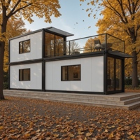 Maisons préfabriquées écologiques à 2 étages, maisons modulaires, duplex à 2 chambres, maisons préfabriquées de luxe avec appartement ou villa