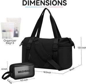 Free sample OEM Large <b>Gym</b> Bag for Women Sports Duffel Bag with Hidden Yoga Mat Holder Workout Dance <b>Tote</b> Bag with Wet Pocket - Product Image 4