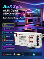 Contrôleur de bande LED numérique WLED RF 2,4G GLEDOPTO AeX2gis à double canal avec port de programmation et microphone