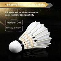 Volants de badminton légers hybrides professionnels de classe premium en plumes d'oie écologiques, lames durables à 2 couches