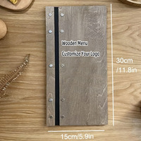 Porte-menu en bois de noyer et chêne de qualité supérieure, personnalisé avec logo gravé, format A3/A4/A5, noir, pour restaurant, bar, mariage