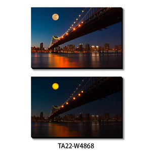 Adornos LED personalizados, pintura en lienzo con luces LED, vista del Puente de la ciudad, impresión en lienzo, decoraciones de pared - Product Image 3