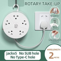 Multiprise rétractable compacte avec 4 ports USB-A et prise britannique, rallonge multi-prises universelle pour usage domestique