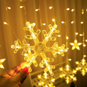 138 Led Christmas fairy Curtain <strong>Snowflake</strong> <strong>Light</strong> Party Holiday New Year Decor Garland <strong>Window</strong> Outdoor Led Icicle Diwali <strong>Light</strong> - Product Image 3