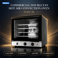 Four à circulation d'air chaud, double moteur, ventilateur bidirectionnel, revêtement en émail antiadhésif, 4 couches de verre trempé, four commercial