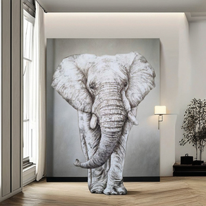 Mintura – Ensemble de tableaux sur toile peints à la main, style moderne, éléphant africain, hautement recommandé pour la décoration d'hôtel, avec <span class=keywords><strong>peinture</strong></span> d'<span class=keywords><strong>animaux</strong></span> - Product Image 3