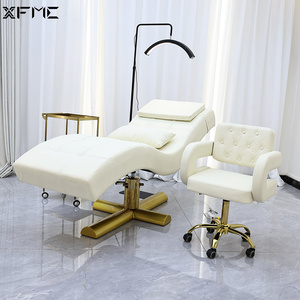 Meubles de salon modernes de luxe, fauteuil de soin du visage confortable en mousse épaisse blanche, lit de <span class=keywords><strong>spa</strong></span> facial, table de massage avec appui-tête - Product Image 3