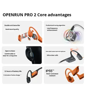 Casque de sport à conduction osseuse <span class=keywords><strong>OpenRun</strong></span> Pro 2 S820, étanche IPX5, avec crochet d'oreille en alliage de titane pour la course à pied et le cyclisme - Product Image 2