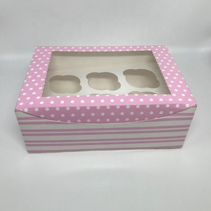 Custom Design 6 Holes pink Cupcake <b>Box</b> Professional Suppliers Wholesale - Product Image 4
