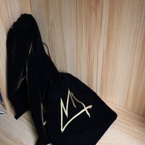 Recyclable Custom Printed Logo Jewelry Drawstring Gift Pouch Velvet Bag for Hair Extensions Jewellery Pouch for Personal Care - Product Image 4