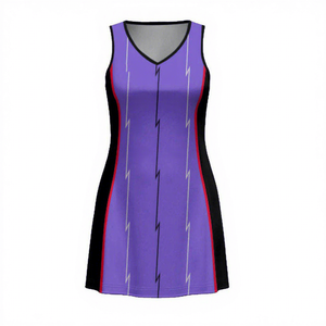 Women Purple Black Red Lightning Print Sleeveless <b>Dress</b> Breathable Polyester Sportswear Adult Custom Sublimation <b>Tank</b> <b>Top</b> LOGO - Product Image 1
