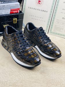 Zapatos de Lujo de Piel de Cocodrilo Genuina para Hombre |   Suela Gruesa con Amortiguación |   Zapatillas Deportivas Transpirables Antideslizantes para Caminar - Product Image 4