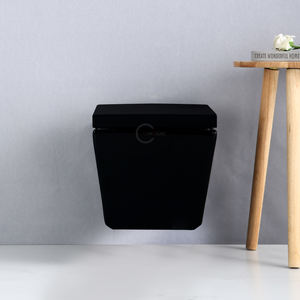 WC mural CE sans bride rond/carré, WC mural, siège de toilette mural en or européen - Product Image 3