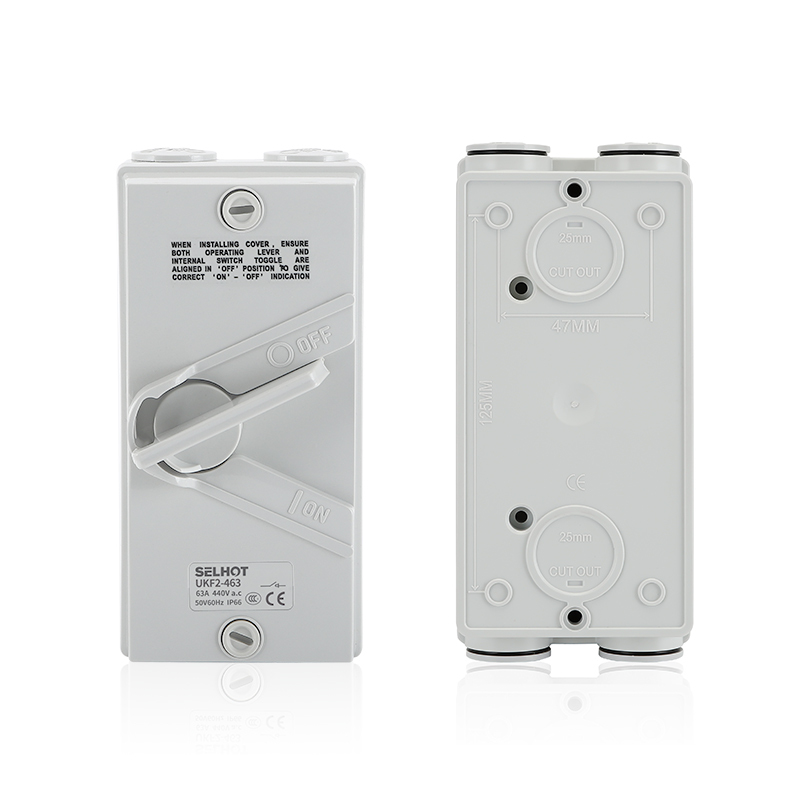 CE Certified IP65 Waterproof <strong>Isolator</strong> <strong>Switch</strong> Weather Protected <strong>3</strong>-Pole <strong>Switch</strong> 35A/63A Capacity 440VAC <strong>3</strong>-<strong>Phase</strong> for UKF 3P 20A 35A