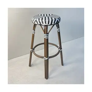 莫佳铝天然藤椅无靠背柜台凳铝藤椅高结实耐用户外设计