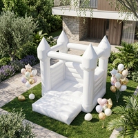 Château gonflable commercial de qualité supérieure pour adultes et enfants, rose et blanc, avec toboggan, pour l'extérieur