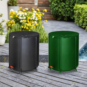 Baril pliable de 26 gallons/100L pour arrosage de jardin Réservoir de stockage d'eau de pluie en PVC écologique Réservoir d'eau d'irrigation pour serre pliable - Product Image 1