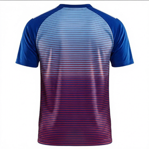 Camiseta de Fútbol para Hombre con Rayas Azules y Rojas, Sublimada, Manga Raglán, Fabricante de Camisetas de Fútbol al por Mayor - Product Image 4