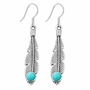 Orecchini pendenti lunghi vintage con piume, stile bohémien, gioielli retrò alla moda per donna, all'ingrosso - Product Image 1
