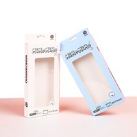 Boîte en carton blanc personnalisée pour fenêtre, impression couleur, avec trou d'insertion, double emballage pour sous-vêtements et produits électroniques.