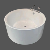 Baignoire de massage à remous ronde moderne en acrylique avec jets en verre pour 4 personnes, baignoires Jacuzzi