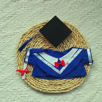 Peluche de graduation en polyester faite à la main avec chapeau et robe, animal en peluche doux pour anniversaire