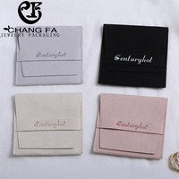 Sac d'emballage de luxe personnalisé enveloppe en velours avec cordon de serrage collier montre bijoux cadeaux pochette à bijoux en velours microfibre avec logo