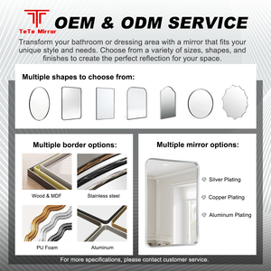 Tete tùy chỉnh số lượng lớn phòng tắm gương nhà máy tùy chỉnh thiết kế vòm hợp kim nhôm vàng đóng khung Vanity gương tắm gương cho khách sạn - Product Image 5