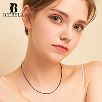 ICEBELA véritable italien 2mm & 3mm noir ou marron cuir cordon chaîne collier pour hommes femmes avec fermoir en argent Sterling 925