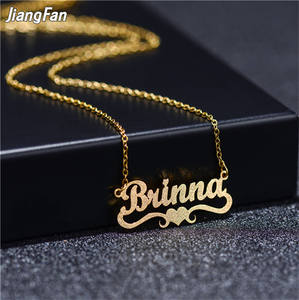 Catene a maglie in <span class=keywords><strong>argento</strong></span> placcato oro personalizzato Bling in acciaio inossidabile uomo donna collana <span class=keywords><strong>con</strong></span> <span class=keywords><strong>nome</strong></span> smerigliato ghiacciato personalizza collane in oro K18 - Product Image 4